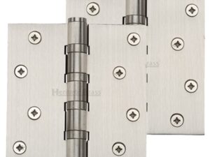 Heritage Brass 4" X 4" Ball Bearing (Steel Pin) Hinges, Satin Nickel - (Sold In Pairs)