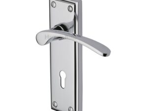 Heritage Brass Hilton Polished Chrome Door Handles (Sold In Pairs)