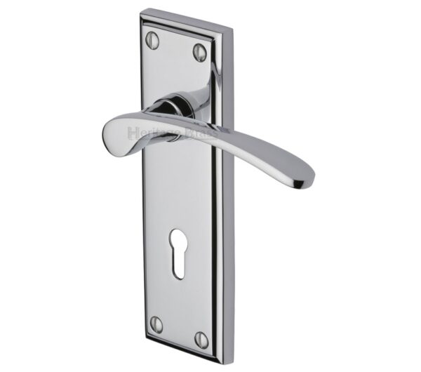 Heritage Brass Hilton Polished Chrome Door Handles (Sold In Pairs)