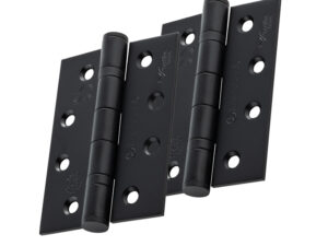 Eurospec 4 Inch Grade 13 Plain Ball Bearing Hinges, Matt Black (Sold In Pairs)