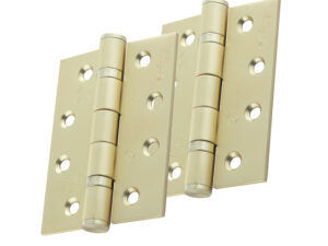 Eurospec 4 Inch Grade 13 Plain Ball Bearing Hinges, Satin Brass (Sold In Pairs)