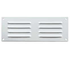 Hooded Louvre Brass Vent, Polished Chrome