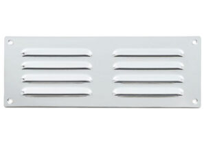 Hooded Louvre Brass Vent, Polished Chrome