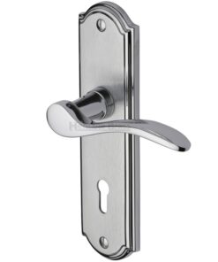 Heritage Brass Howard Apollo Finish, Polished Chrome & Satin Chrome Door Handles (Sold In Pairs)