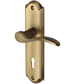 Heritage Brass Howard Antique Brass Door Handles (Sold In Pairs)