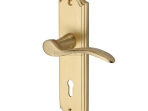 Heritage Brass Howard Satin Brass Door Handles (Sold In Pairs)