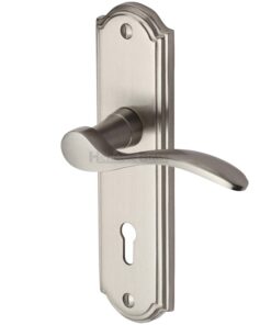 Heritage Brass Howard Satin Nickel Door Handles(Sold In Pairs)