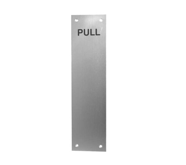 Frelan Hardware Engraved Push Fingerplate (305Mm X 75Mm), Satin Aluminium