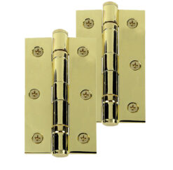 Frelan Hardware 3 Inch Ball Bearing Hinges, Polished Brass (Sold In Pairs)