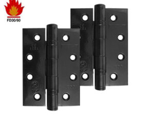 Frelan Hardware 4 Inch Fire Rated Stainless Steel Ball Bearing Hinges, Black Finish