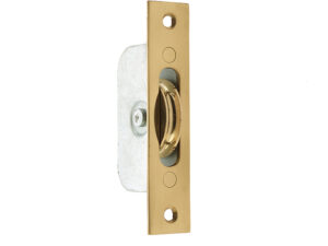 Frelan Hardware Sash Window Axle Pulley, Polished Brass With Brass Roller