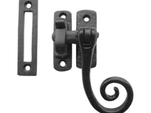 Frelan Hardware Casement Fastener Hook & Mortice Plate, Black Antique