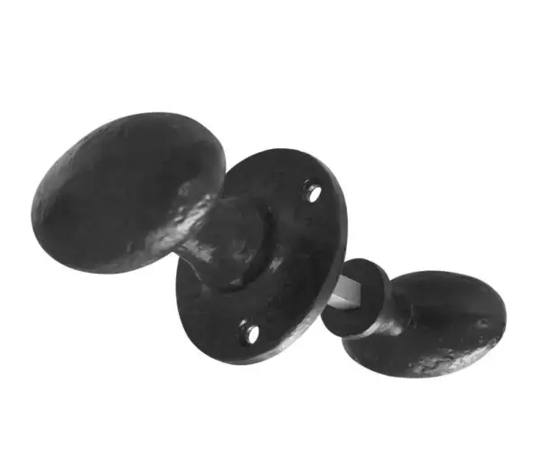 Oval Rim Door Knob Black