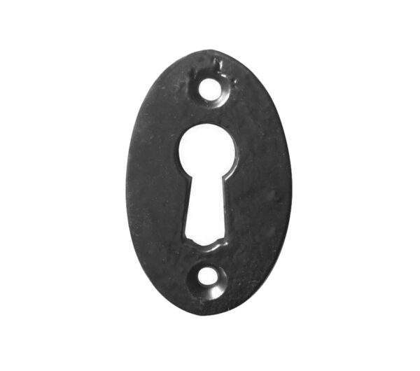 Frelan Hardware Oval Standard Profile Escutcheon, Black Antique