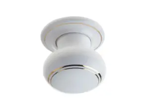 Porcelain Mortice Door Knob White & Goldline