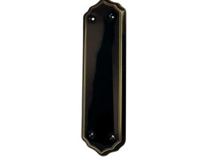 Frelan Hardware Porcelain Fingerplate (280Mm X 78Mm), Goldline Black