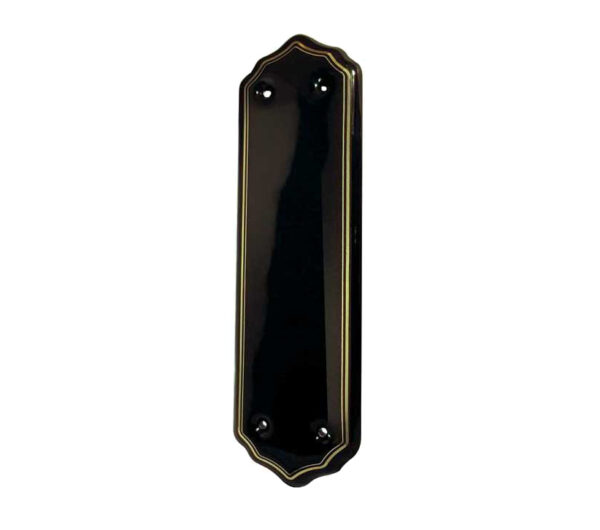 Frelan Hardware Porcelain Fingerplate (280Mm X 78Mm), Goldline Black