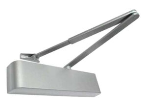 Frelan Hardware Contract Size 2-4 Overhead Door Closer With Matching Arm, Silver Enamelled