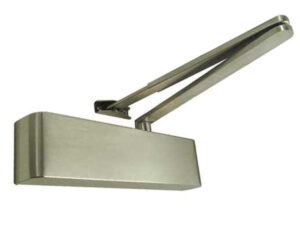 Frelan Hardware Slimline Architectural Size 2-5 Overhead Door Closer With Matching Arm (Dda Compliant), Silver Enamelled