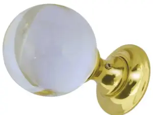 Plain Glass Mortice Door Knob Polished Brass