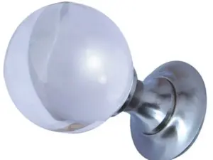 Plain Glass Mortice Door Knob Satin Chrome