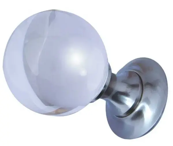 Plain Glass Mortice Door Knob Satin Chrome