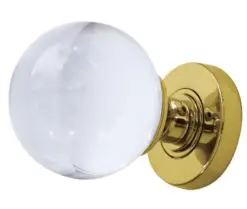 Plain Glass Mortice Door Knob Polished Brass