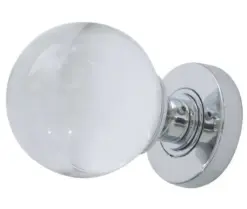 Plain Glass Mortice Door Knob Polished Chrome