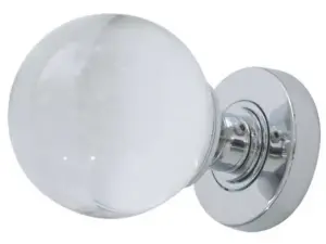 Plain Glass Mortice Door Knob Polished Chrome