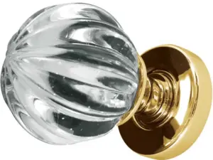 Pumpkin Glass Mortice Door Knob Polished Brass