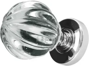 Pumpkin Glass Mortice Door Knob Polished Chrome