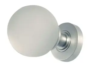 Frosted Ball Glass Mortice Door Knobs Satin Chrome