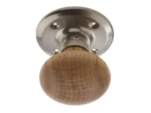 French Oak Mortice Door Knob Satin Nickel