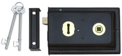 Eurospec Rim Lock, Black Finish