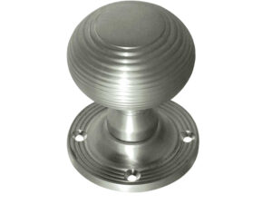 Reeded Mortice Door Knob Satin Chrome