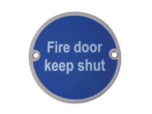 Frelan Hardware Fire Door Keep Shut Sign (75Mm Diameter), Satin Stainless Steel