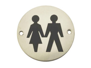 Frelan Hardware Unisex Pictogram Sign (75Mm Diameter), Polished Stainless Steel