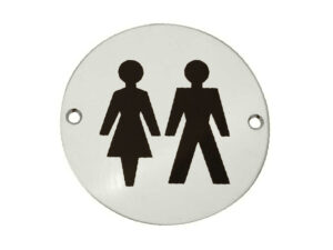 Frelan Hardware Unisex Pictogram Sign (75Mm Diameter), Satin Aluminium