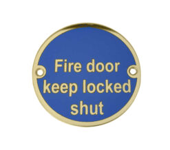 Frelan Hardware Fire Door Keep Locked Shut (75Mm Diameter), Polished Brass