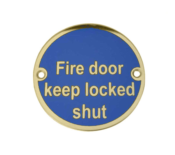 Frelan Hardware Fire Door Keep Locked Shut (75Mm Diameter), Polished Brass