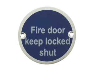 Frelan Hardware Fire Door Keep Locked Shut (75Mm Diameter), Satin Aluminium