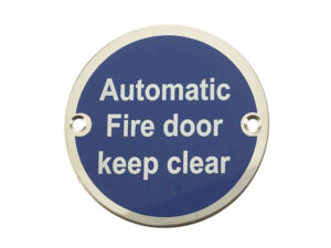 Frelan Hardware Automatic Fire Door Keep Clear (75Mm Diameter), Polished Stainless Steel