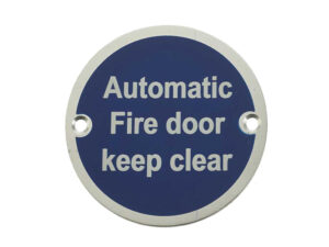 Frelan Hardware Automatic Fire Door Keep Clear (75Mm Diameter), Satin Aluminium