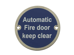 Frelan Hardware Automatic Fire Door Keep Clear (75Mm Diameter), Satin Stainless Steel