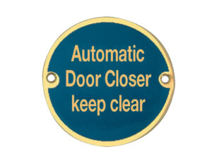 Frelan Hardware Automatic Door Closer Keep Clear (75Mm Diameter), Polished Brass