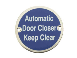 Frelan Hardware Automatic Door Closer Keep Clear (75Mm Diameter), Polished Stainless Steel