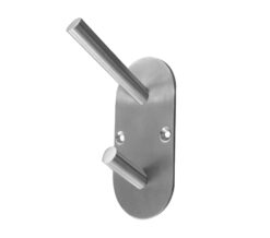 Frelan Hardware Hat & Coat Hook On Rounded Backplate, Satin Stainless Steel