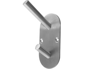 Frelan Hardware Hat & Coat Hook On Rounded Backplate, Satin Stainless Steel