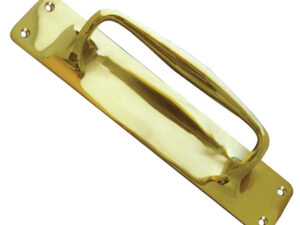 Frelan Hardware Pull Handle On Plate (300Mm Backplate), Polished Brass