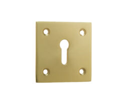 Frelan Hardware Standard Profile Square Escutcheon, Polished Brass